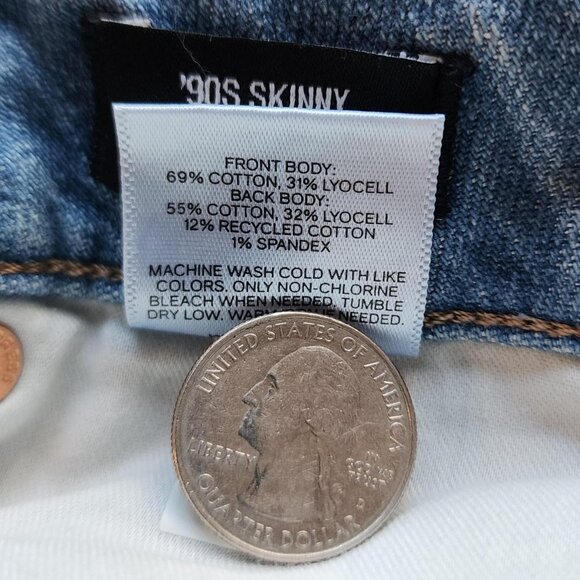 Express '90s style high-rise skiny jeans, factory distressed - size 2 - Picture 7 of 8